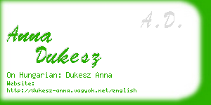 anna dukesz business card